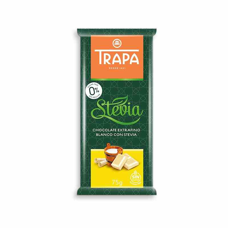 Czekolada biała ze stewią bez cukru 75 g - Trapa