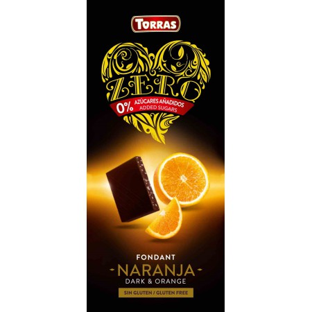 Czekolada gorzka z pomarańczami bez dodatku cukru ZERO 125 g - Torras