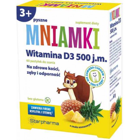 Mniamki Witamina D3 500 j.m. 60 pastylek - Starpharma