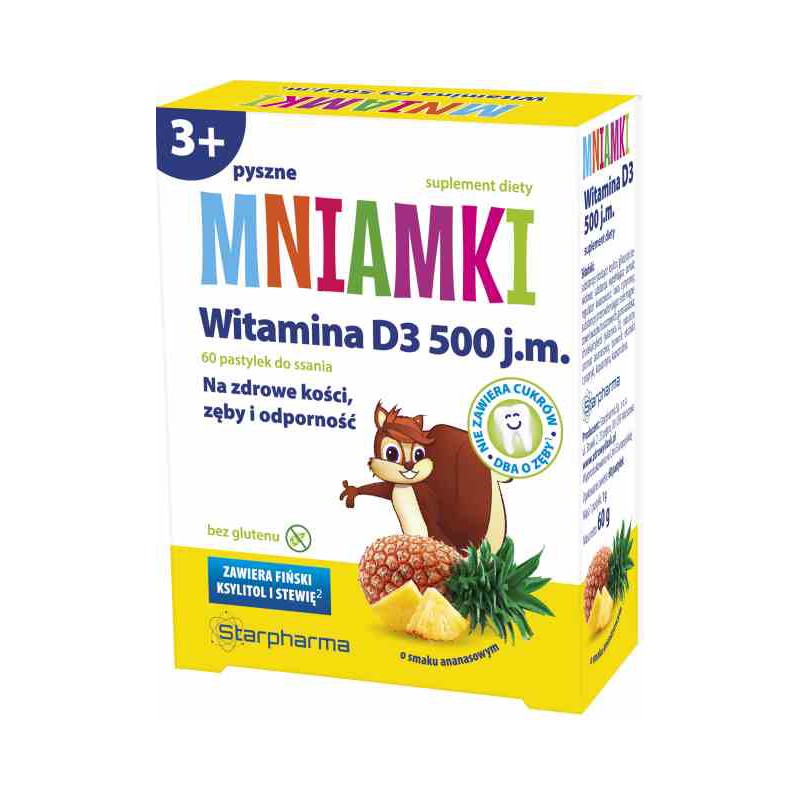 Mniamki Witamina D3 500 j.m. 60 pastylek - Starpharma