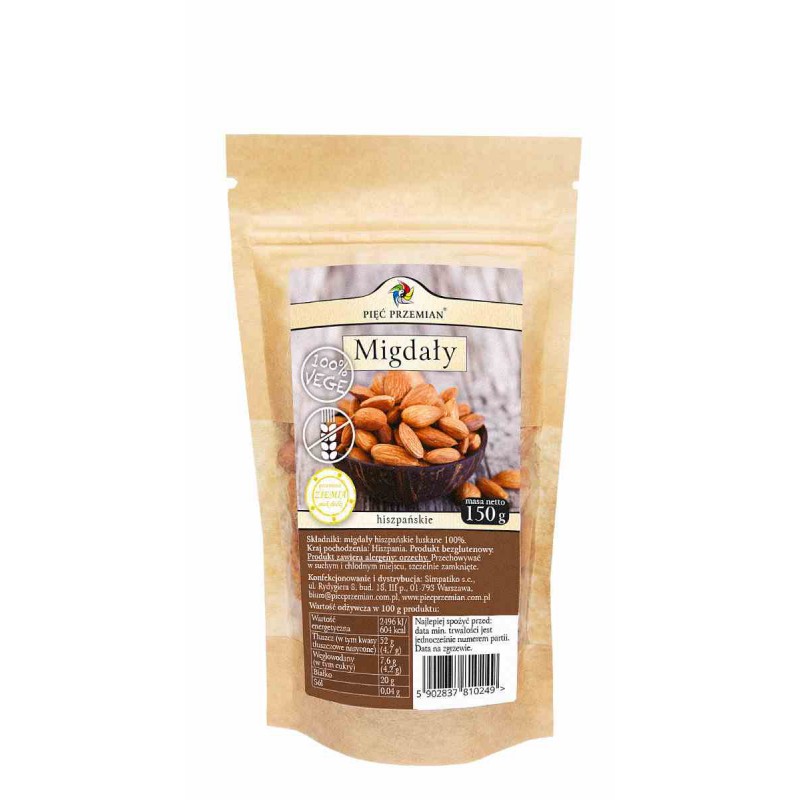 Migdały łuskane 150 g - Pięć Przemian