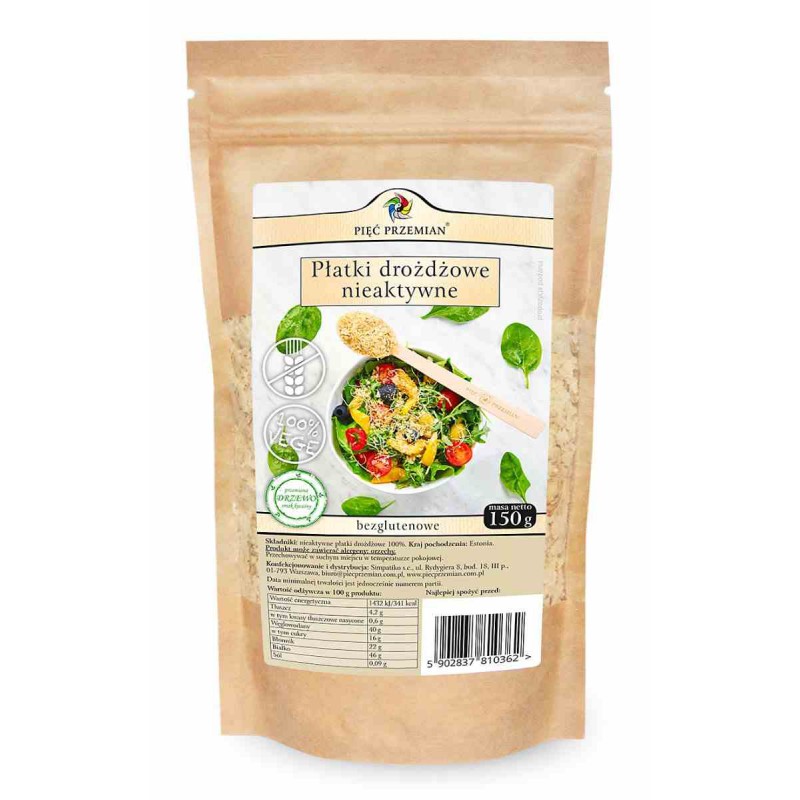 Płatki drożdżowe nieaktywne bezglutenowe 150 g - Pięć Przemian