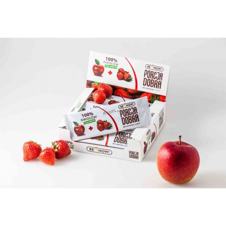 Listki owocowe Porcja dobra JABŁKOWO - TRUSKAWKOWA PRZEKĄSKA 16 g - Pure Life