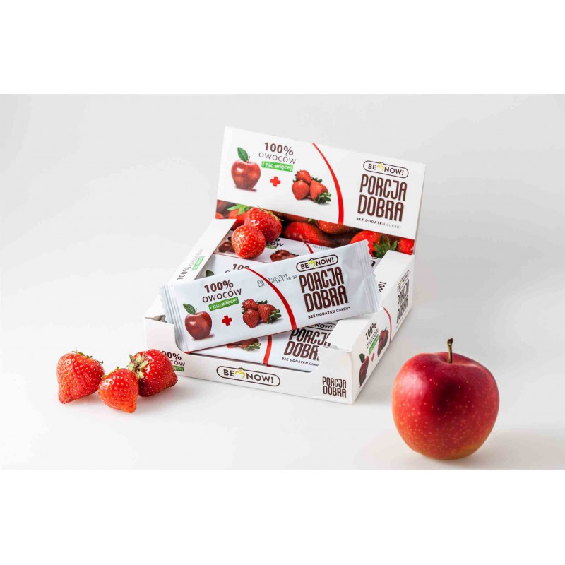 Listki owocowe Porcja dobra JABŁKOWO - TRUSKAWKOWA PRZEKĄSKA 16 g - Pure Life