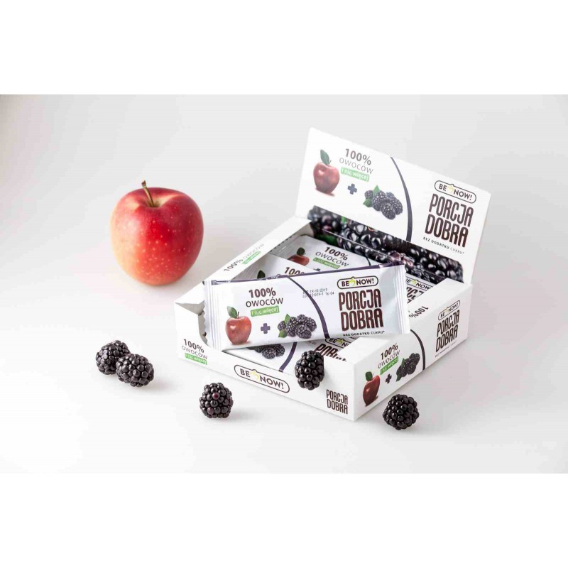 Listki owocowe Porcja dobra JABŁKOWO - JEŻYNOWA PRZEKĄSKA 16 g - Pure Life