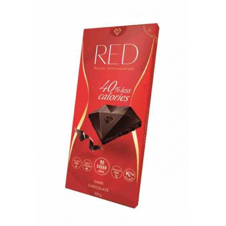 Czekolada ciemna o zmniejszonej zawartości kalorii (-40%) 100 g - RED Delight