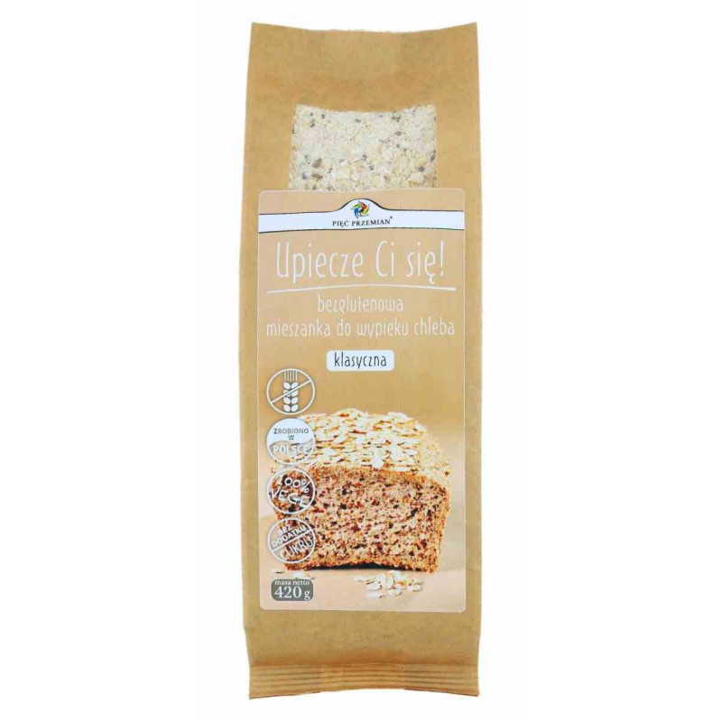 Mieszanka chleba bezglutenowego klasyczna 420 g - Pięć Przemian