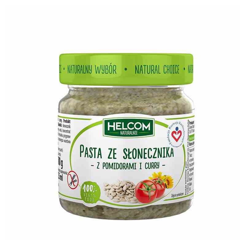 Pasta ze słonecznika z pomidorami i curry 180 g - Helcom