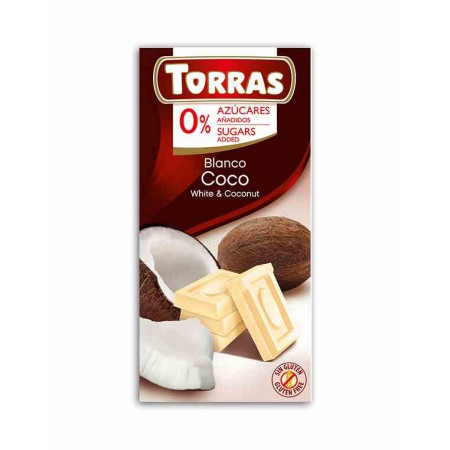 Czekolada biała z kokosem 75 g - Torras