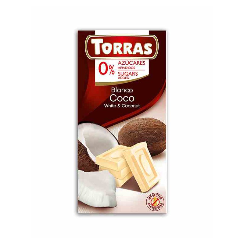 Czekolada biała z kokosem 75 g - Torras