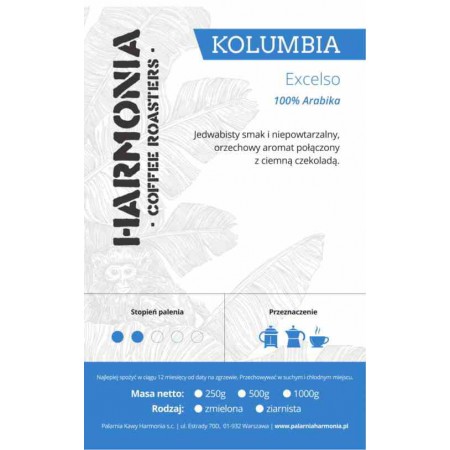 Kawa mielona Excelso Kolumbia 100% Arabika 250 g - Harmonia Palarnia Kawy