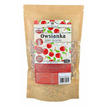 Owsianka jabłko porzeczka bezglutenowa 450 g - Pięć Przemian