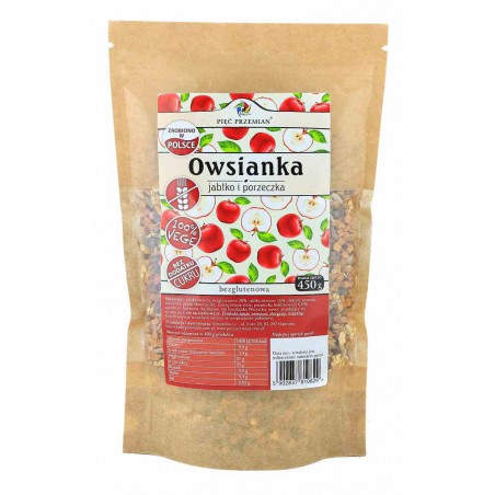 Owsianka jabłko porzeczka bezglutenowa 450 g - Pięć Przemian