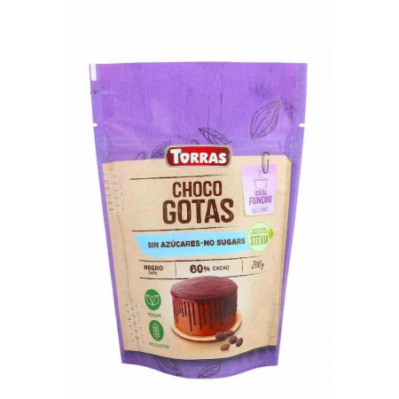 Czekolada gorzka z erytrytolem i stewią bez cukru drops 200 g - Torras