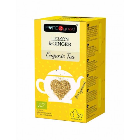Herbata ekologiczna Lemon & Ginger 40 g - Pure&good