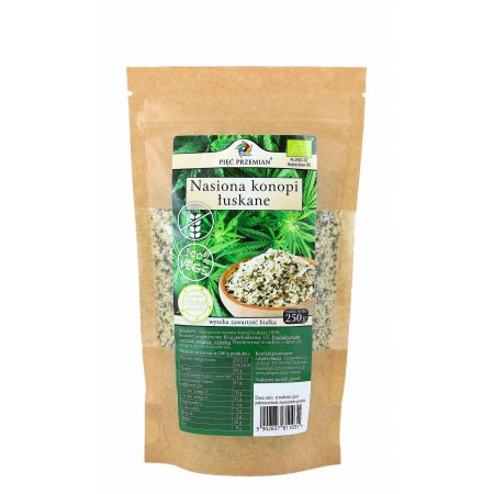 Nasiona konopi łuskane BIO 250 g - Pięć Przemian