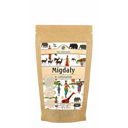 Migdały w czekoladzie bez cukru 100 g - Pięć Przemian