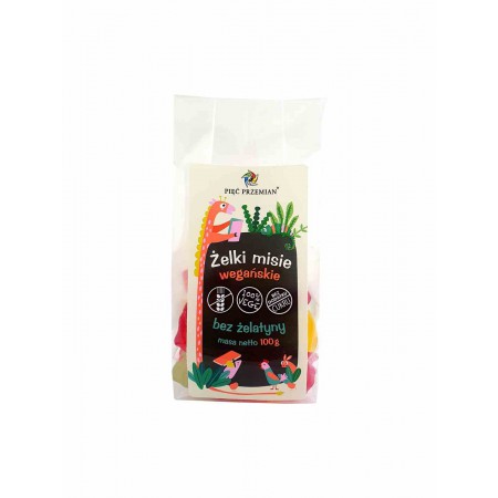 Żelki misie wegańskie bez dodatku cukru 100 g - Pięć Przemian