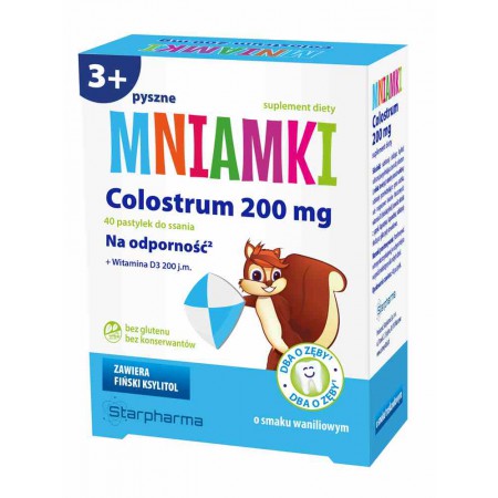 Mniamki Colostrum 200 mg waniliowe 40 pastylek - Starpharma