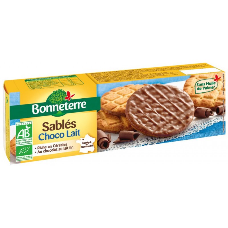 CIASTKA OBLANE MLECZNĄ CZEKOLADĄ BIO 120 g - BONNETERRE