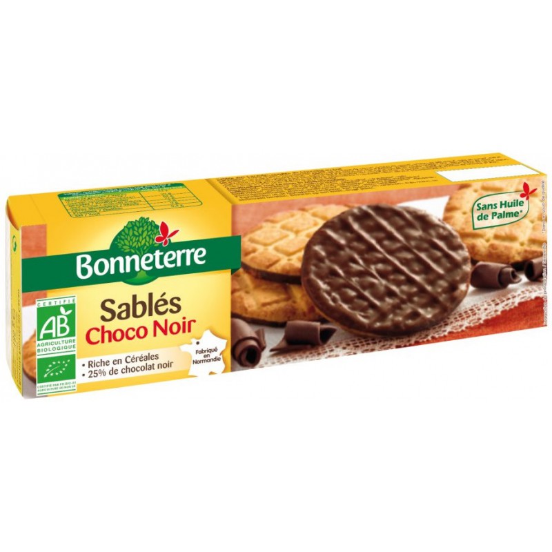 CIASTKA OBLANE GORZKĄ CZEKOLADĄ BIO 120 g - BONNETERRE