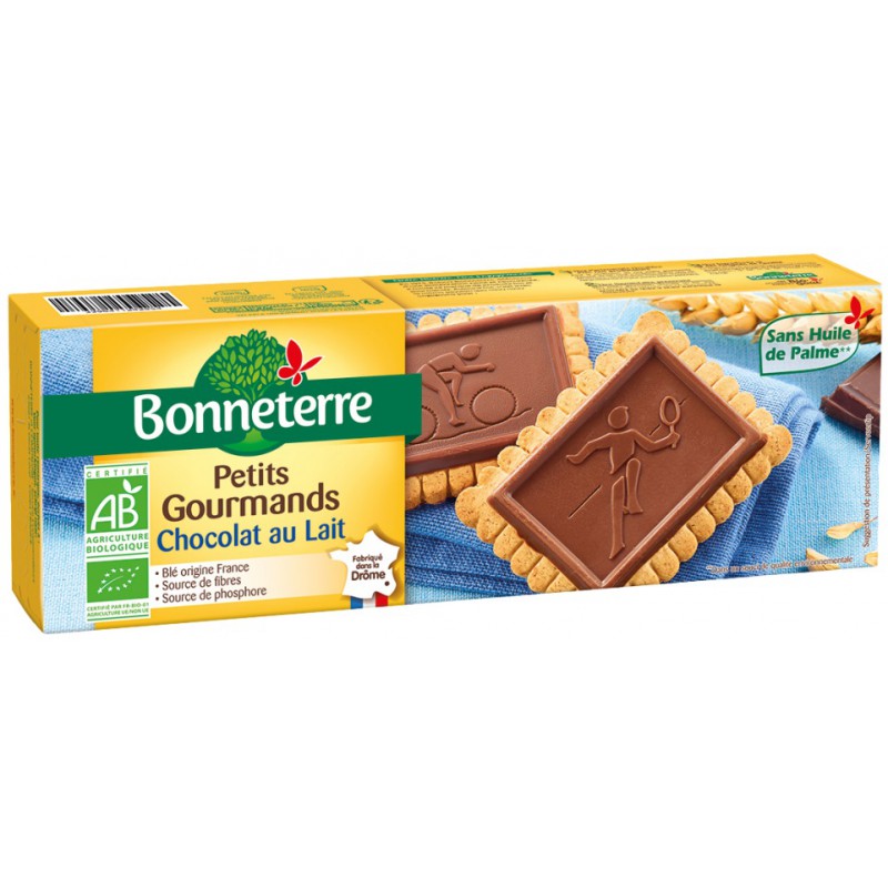 HERBATNIKI Z MLECZNĄ CZEKOLADĄ BIO 126 g - BONNETERRE