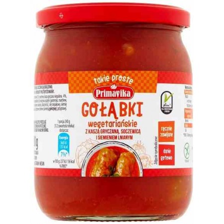 Gołąbki wegetariańskie z kaszą gryczaną,soczewicą i siemieniem lnianym BEZGL 480 g