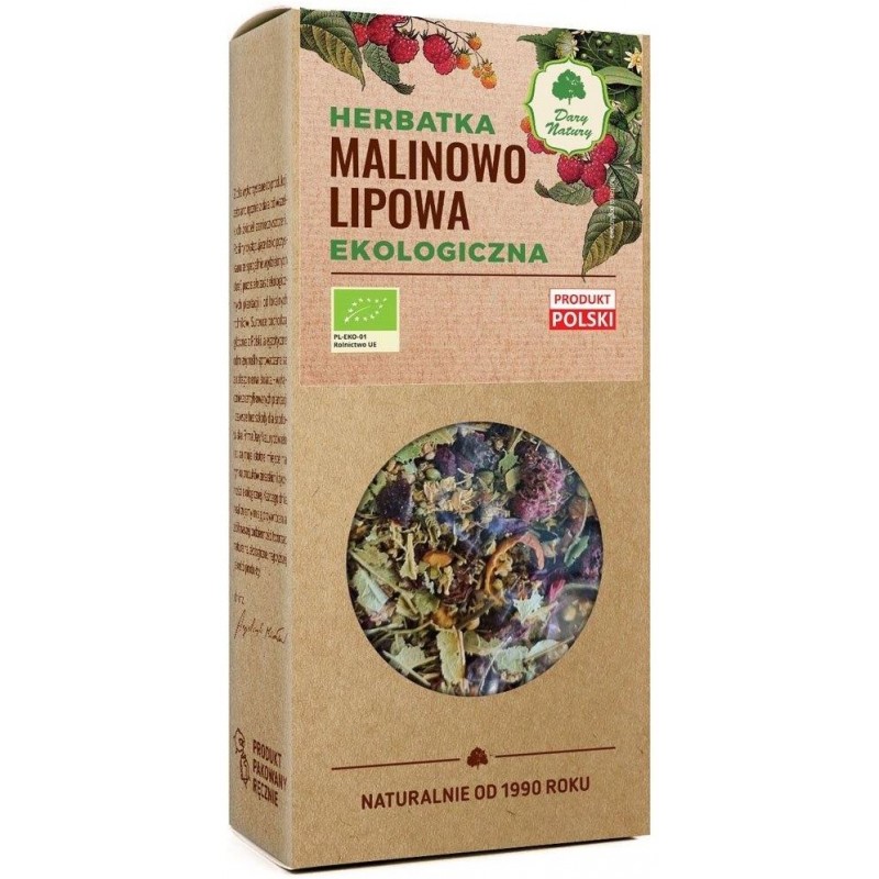 HERBATKA LIPOWO - MALINOWA BIO 80 g - DARY NATURY