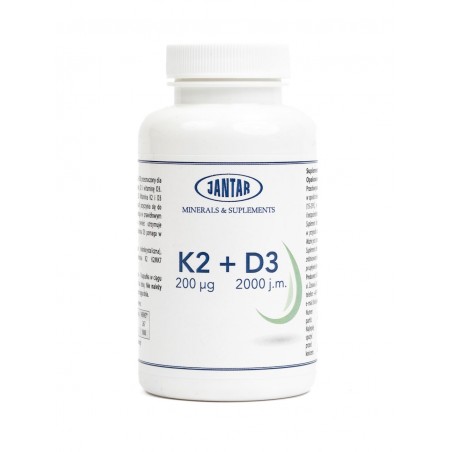 WITAMINA K2 + D3 90 KAPSUŁEK (200 mcg + 50 mcg) - JANTAR