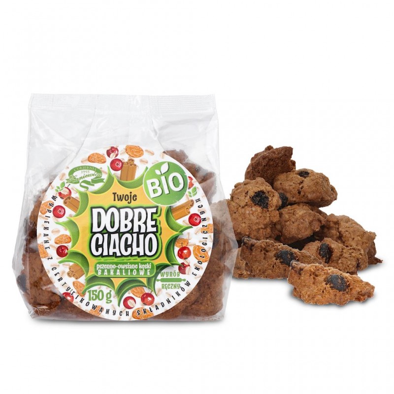 CIASTKA PSZENNO - OWSIANE Z RODZYNKAMI, CYNAMONEM I ŻURAWINĄ BIO 150 g -  CUKIERNIA ZANIEWICZ (DOBRE CIACHO)