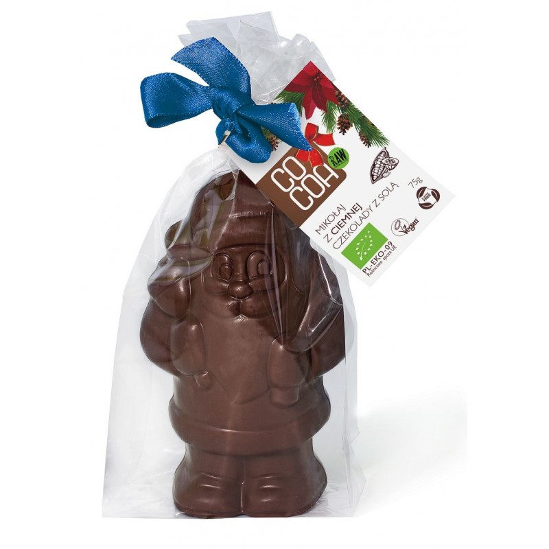 MIKOŁAJ Z CIEMNEJ CZEKOLADY 75% Z SOLĄ BIO 75 g - COCOA (PRODUKT SEZONOWY)