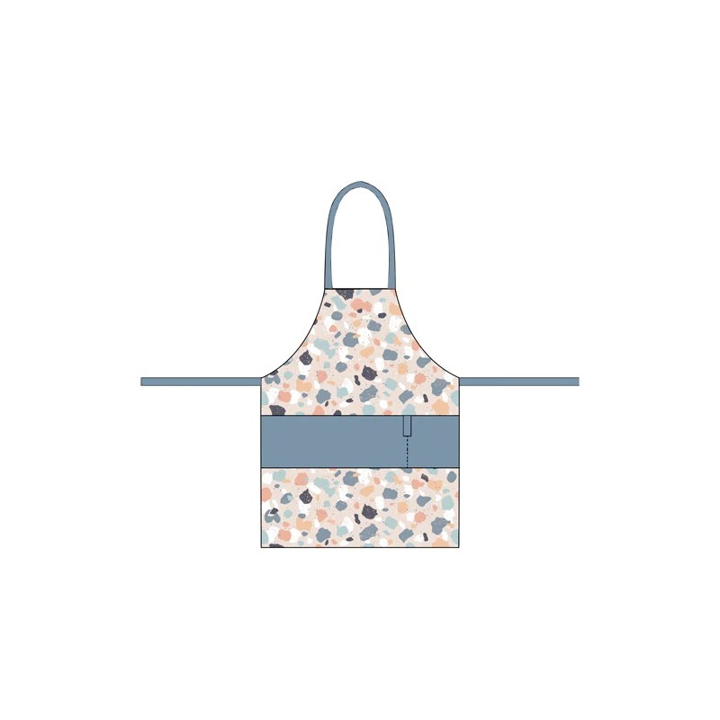 FARTUCH KUCHENNY Z BAWEŁNY ORGANICZNEJ TERRAZO - CHIC-MIC