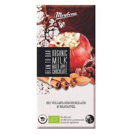 CZEKOLADA MLECZNA "PIECZONE JABŁKO" BIO 100 g - MEYBONA (PRODUKT SEZONOWY)