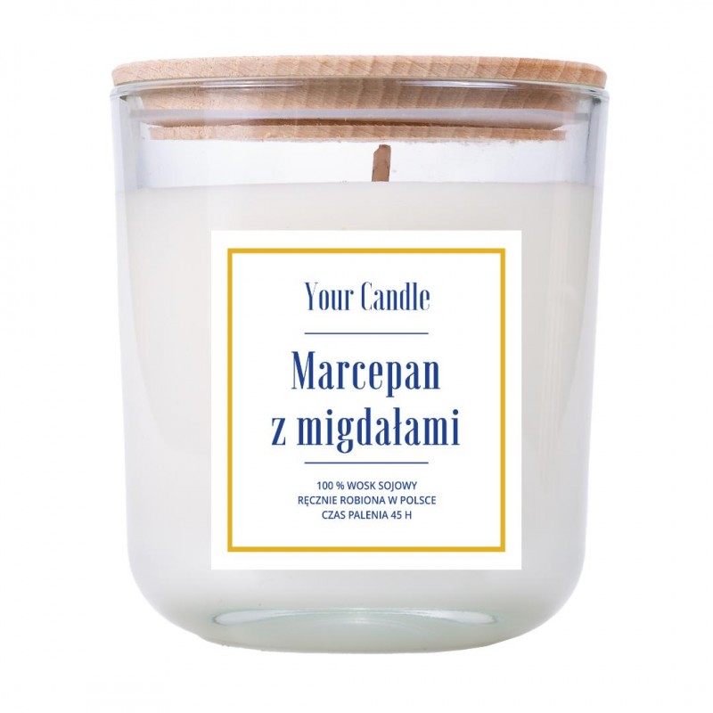 ŚWIECA SOJOWA MARCEPAN Z MIGDAŁAMI 210 ml - YOUR CANDLE