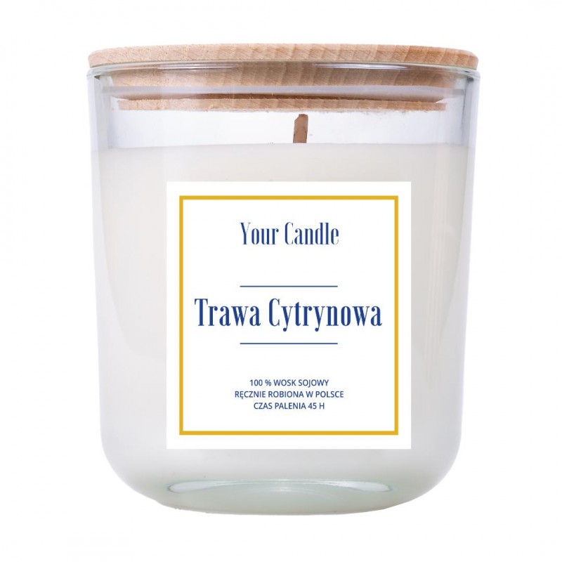 ŚWIECA SOJOWA TRAWA CYTRYNOWA 210 ml - YOUR CANDLE