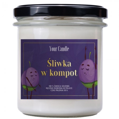 ŚWIECA SOJOWA ŚLIWKA W KOMPOT 300 ml - YOUR CANDLE