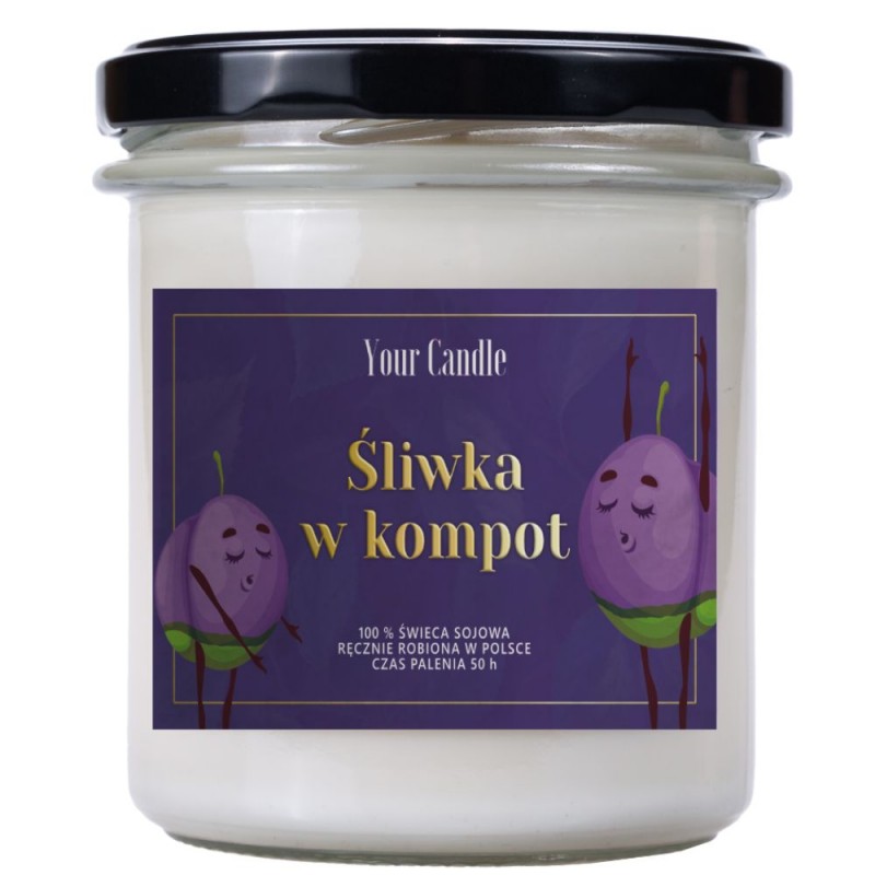 ŚWIECA SOJOWA ŚLIWKA W KOMPOT 300 ml - YOUR CANDLE