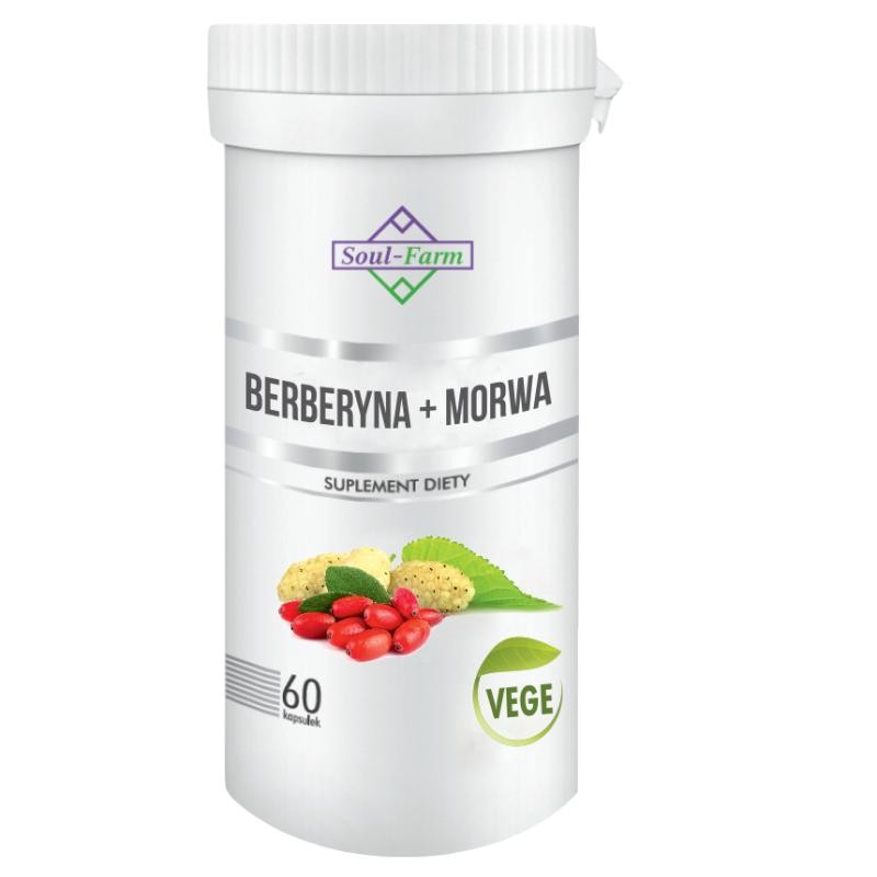 BERBERYNA + MORWA BIAŁA EKSTRAKT 60 KAPSUŁEK (300 mg + 300 mg) - SOUL FARM