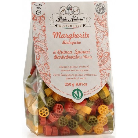 MAKARON (KUKURYDZIANY TRÓJKOLOROWY) MARGHERITE BEZGLUTENOWY BIO 250 g - PASTA NATURA