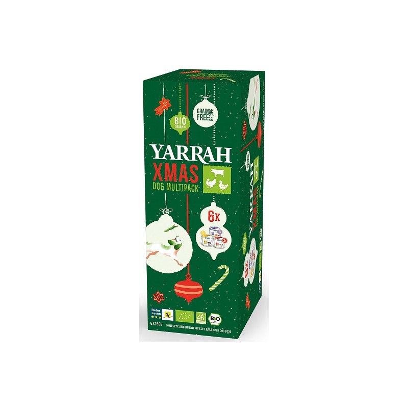 ŚWIĄTECZNY MULTIPACK DLA PSA PASZTET BIO (6 x 150 g) 900 g - YARRAH (PRODUKT SEZONOWY)