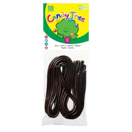 ŻELKI NITKI O SMAKU LUKRECJI BEZGLUTENOWE BIO 100 g - CANDY TREE