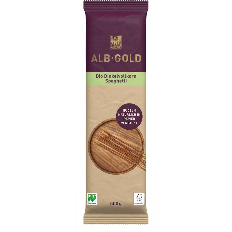 MAKARON (ORKISZOWY RAZOWY) SPAGHETTI BIO 500 g - ALB-GOLD