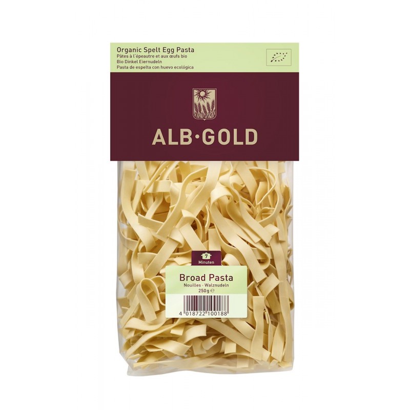 MAKARON (ORKISZOWY JAJECZNY) WSTĄŻKA BIO 250 g - ALB-GOLD
