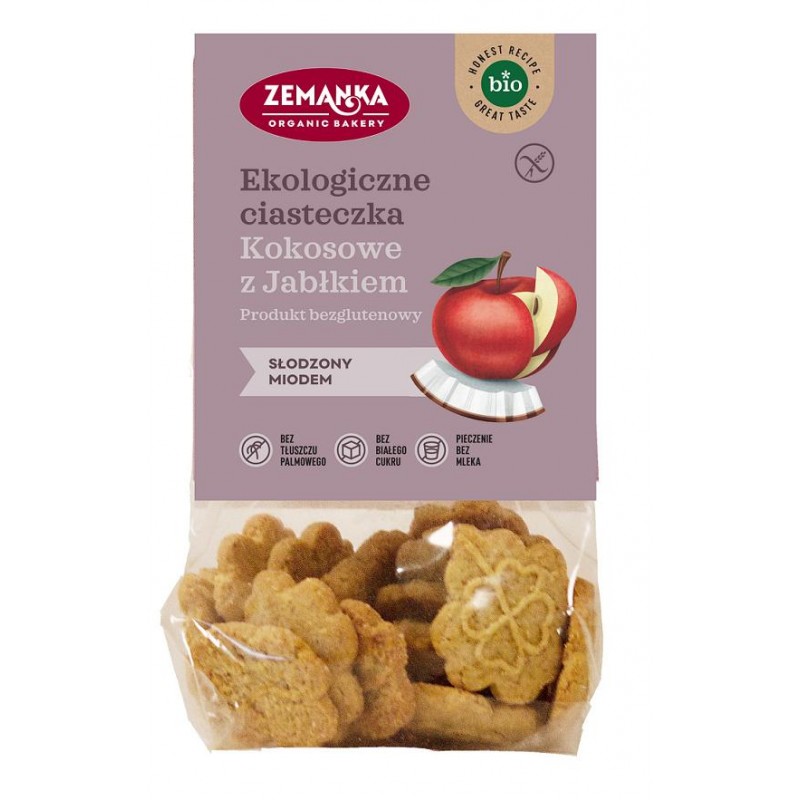 CIASTKA KOKOSOWE Z JABŁKIEM BEZGLUTENOWE BIO 100 g - ZEMANKA