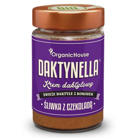 KREM KOKOSOWO - DAKTYLOWY ŚLIWKA Z CZEKOLADĄ BEZGLUTENOWY BIO 190 g - ORGANIC HOUSE (DAKTYNELLA)