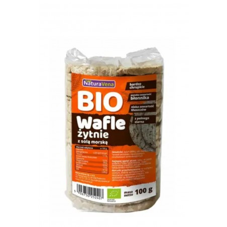 WAFLE ŻYTNIE PEŁNOZIARNISTE Z SOLĄ MORSKĄ BIO 100 g - NATURAVENA