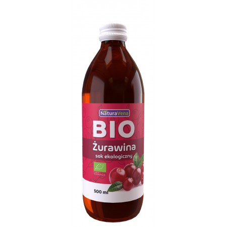 SOK Z ŻURAWINY 100 % BIO 500 ml - NATURAVENA