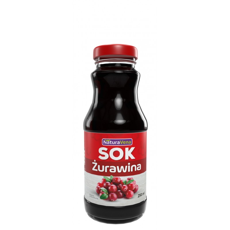 SOK Z ŻURAWINY 100 % 250 ml - NATURAVENA
