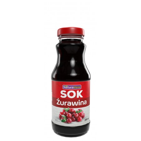 SOK Z ŻURAWINY 100 % 250 ml - NATURAVENA