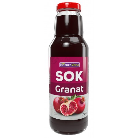 SOK Z GRANATU 100 % 750 ml - NATURAVENA